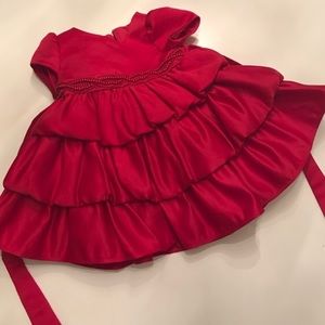 Red Satin Dress Valentine's Day ❤ Size 9 Months
